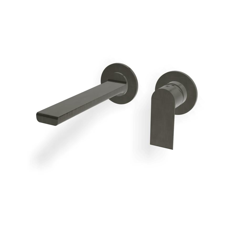 Плитка Treemme Bamboo Внешняя часть смесителя для раковины Bamboo из стены 185 мм раздельный черный хром брашированный  поверхность брашированная