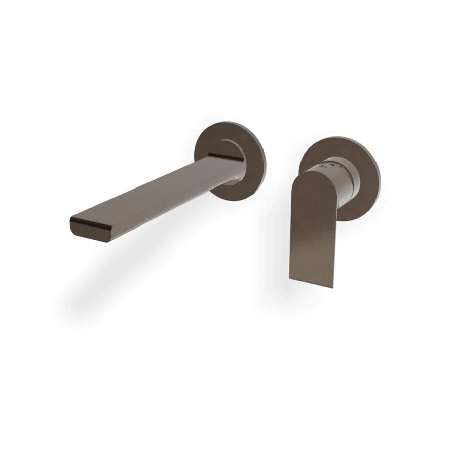 Плитка Treemme Bamboo Внешняя часть смесителя для раковины Bamboo из стены 185 мм раздельный черный хром полированный  поверхность полированная