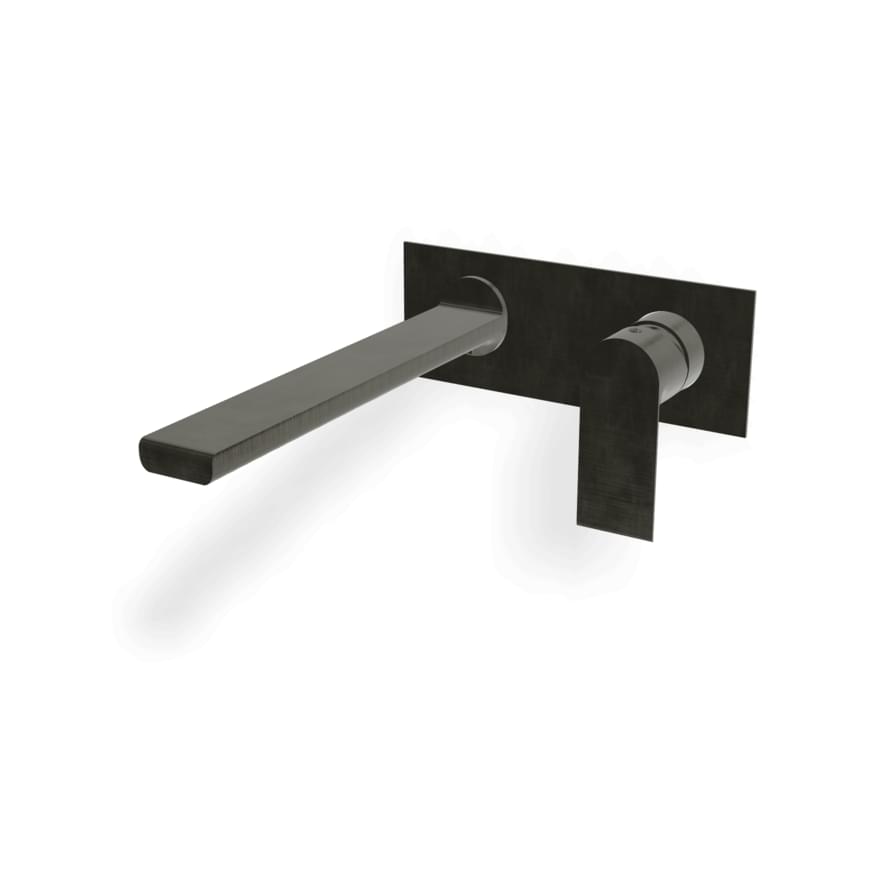 Плитка Treemme Bamboo Внешняя часть смесителя для раковины Bamboo из стены 230 мм раздельный черный хром брашированный  поверхность брашированная