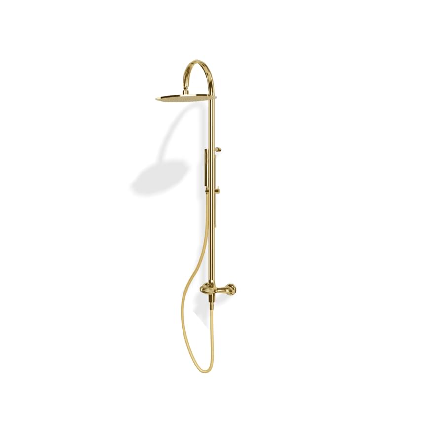 Плитка Treemme Hedo Душевая колонна со смесителем. ручным и верхним душем 320х200 мм Hedo золото  поверхность глянец