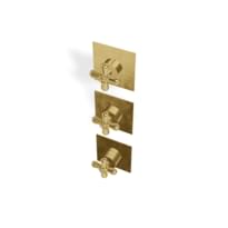 Плитка Treemme Romantica Внешняя часть термостатического смесителя для душа Romantica на 2 потребителя раздельный латунь брашированная поверхность брашированная