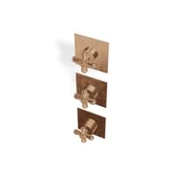 Плитка Treemme Romantica Внешняя часть термостатического смесителя для душа Romantica на 2 потребителя раздельный розовое золото брашированное поверхность брашированная