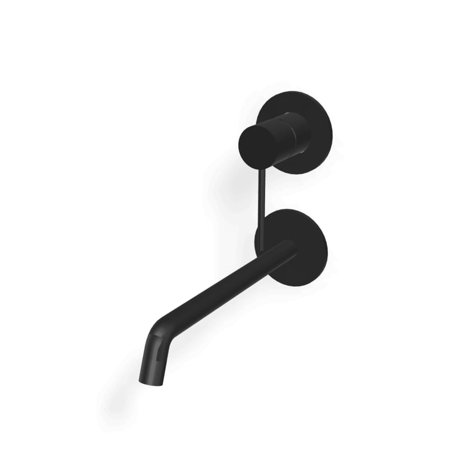 Плитка Treemme Up Plus Внешняя часть смесителя для раковины UP+ из стены 225 мм раздельный черный матовый  поверхность матовая