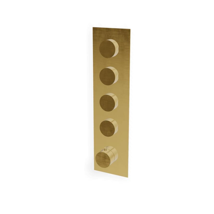 Плитка Treemme Up Plus Внешняя часть термостатического смесителя для душа UP+ на 4 потребителя латунь брашированная  поверхность брашированная