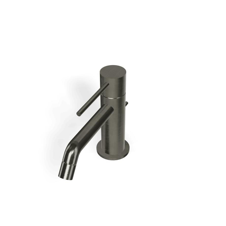 Плитка Treemme Up Plus Смеситель для раковины UP+ с донным клапаном черный хром брашированный  поверхность брашированная