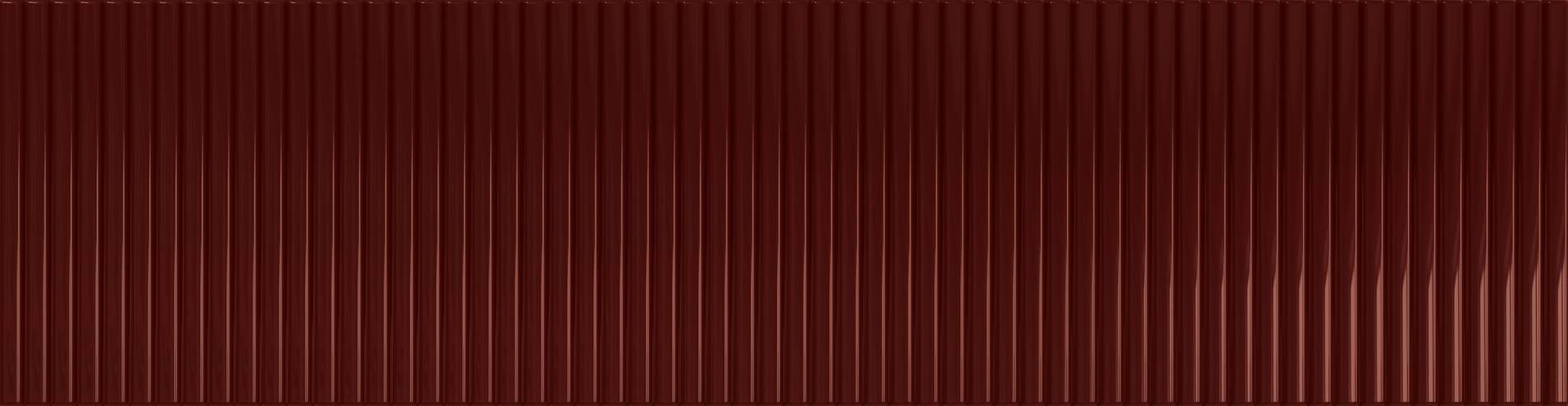 Плитка Tubadzin Groove Burgundy 1 Gloss Str 7.8x29.8 см, поверхность глянец, рельефная
