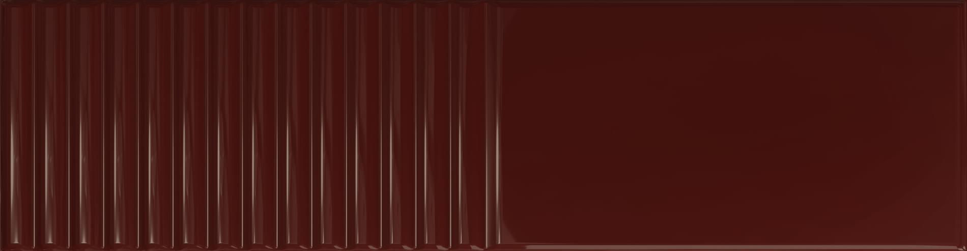 Плитка Tubadzin Groove Burgundy 2 Gloss Str 7.8x29.8 см, поверхность глянец, рельефная