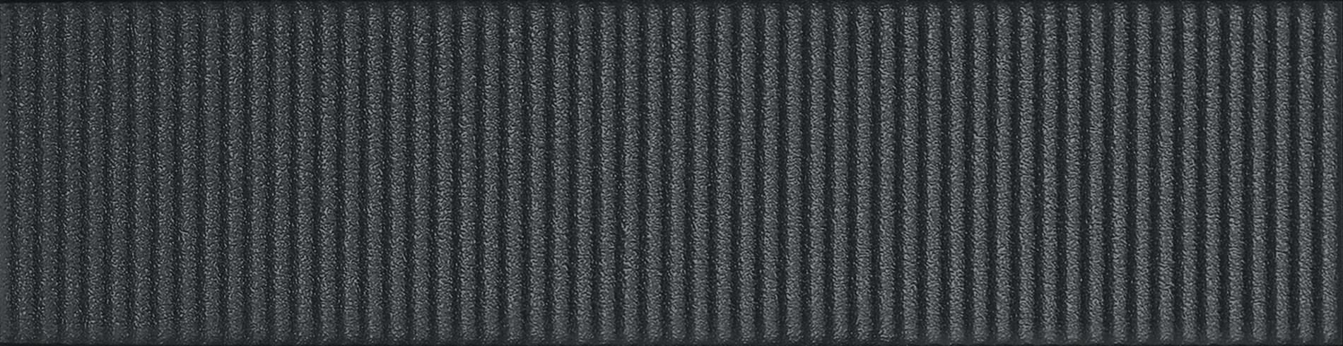 Плитка Tubadzin Groove Graphite Sugar 1 Str 7.8x29.8 см, поверхность глянец, рельефная