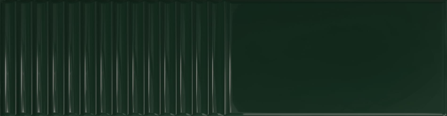 Плитка Tubadzin Groove Green 2 Gloss Str 7.8x29.8 см, поверхность глянец, рельефная
