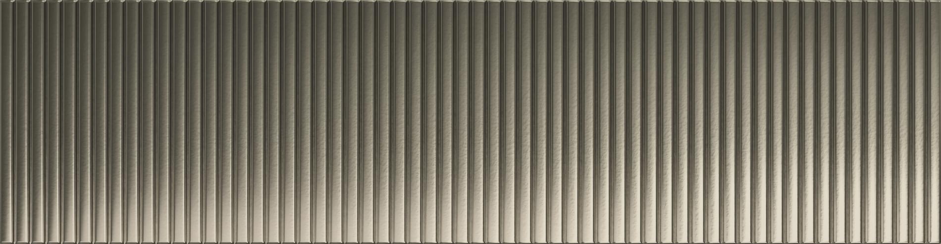 Плитка Tubadzin Groove Metallic 1 Str 7.8x29.8 см, поверхность глянец, рельефная