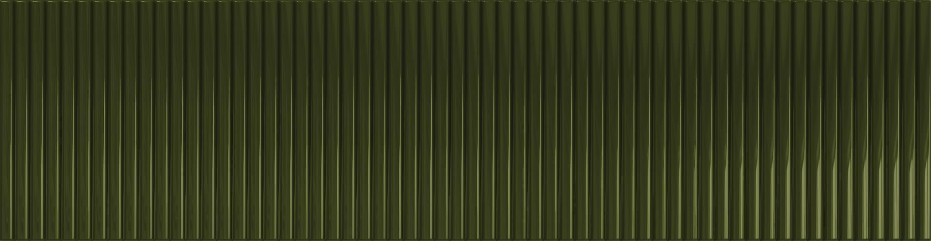 Плитка Tubadzin Groove Olive 1 Gloss Str 7.8x29.8 см, поверхность глянец, рельефная