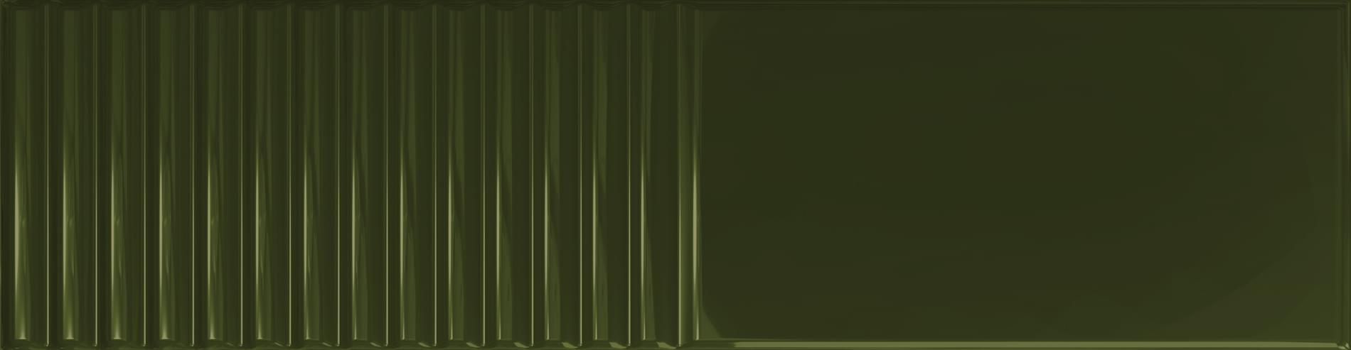 Плитка Tubadzin Groove Olive 2 Gloss Str 7.8x29.8 см, поверхность глянец, рельефная