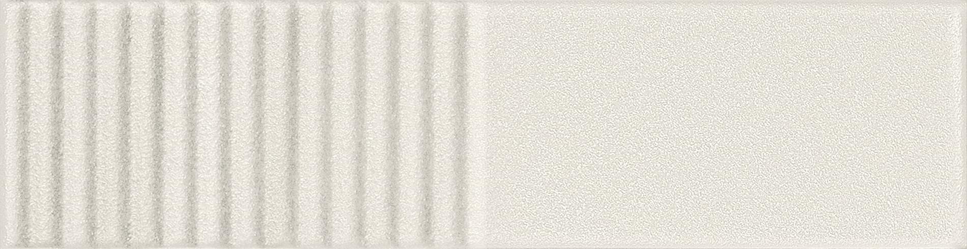 Плитка Tubadzin Groove White Sugar 2 Str 7.8x29.8 см, поверхность глянец, рельефная