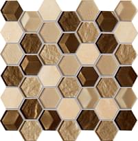 Плитка Tubadzin Mosaic Drops Stone Brown Hex 29.8x30 см, поверхность микс