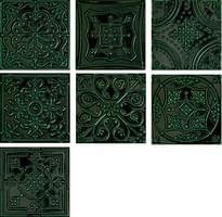 Плитка Tubadzin Tinta Decor Green 14.8x14.8 см, поверхность глянец, рельефная