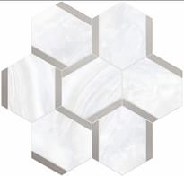 Плитка Vallelunga Nolita Esagona Bacchetta Bianco Platinum 30x28 см, поверхность микс