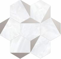 Плитка Vallelunga Nolita Esagona Triangolo Bianco Platinum 30x28 см, поверхность полированная