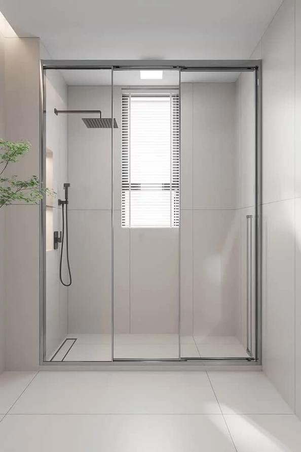 Плитка Veconi-Premium Prato Душевая дверь раздвижная Premium Prato 300 CH-L 1180-1200x2000 мм левая прозрачное стекло 8 мм профиль хром  поверхность глянец