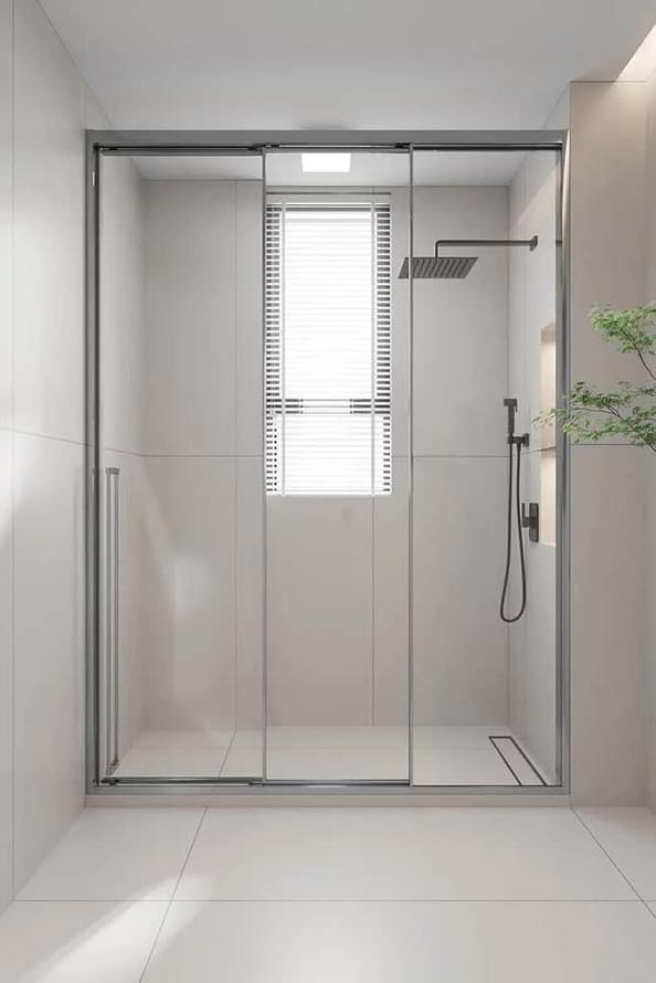 Плитка Veconi-Premium Prato Душевая дверь раздвижная Premium Prato 300 CH-R 1180-1200x2000 мм правая прозрачное стекло 8 мм профиль хром  поверхность глянец