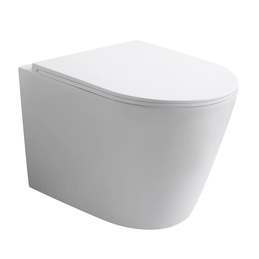 Плитка Veconi Ando Унитаз подвесной безободковый Ando смыв Торнадо сиденье с микролифтом белый  поверхность глянец