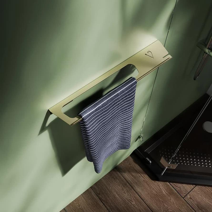 Плитка Veconi Classico Полка с держателем для полотенца Classico золото брашированное  поверхность брашированная