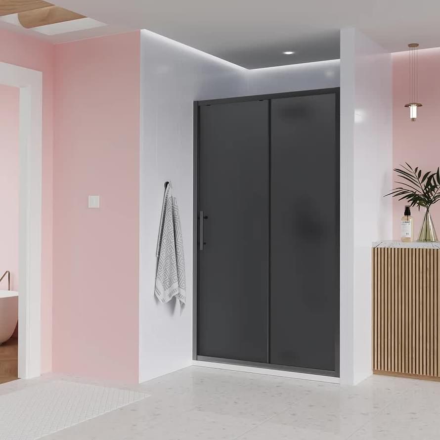 Плитка Veconi Evo Душевая дверь раздвижная Evo 100 GR 1670-1710x1950 мм тонированное стекло 6 мм профиль графит брашированный  поверхность брашированная