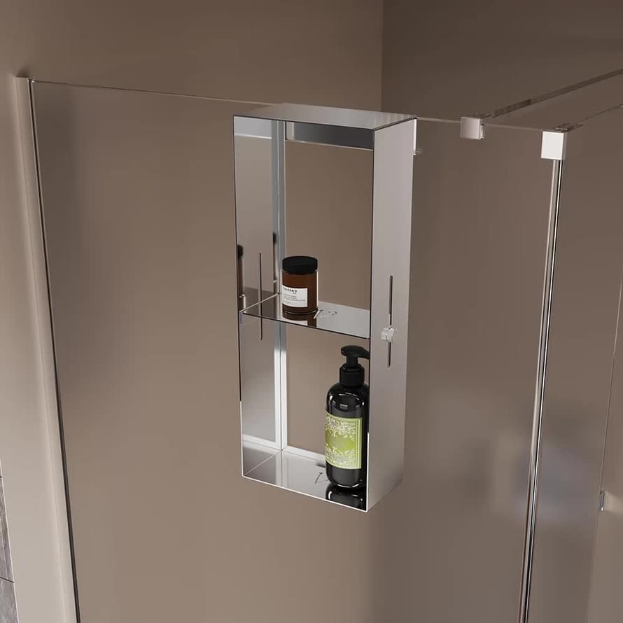 Плитка Veconi Grange Полка для душевого ограждения Grange сталь полированная  поверхность полированная