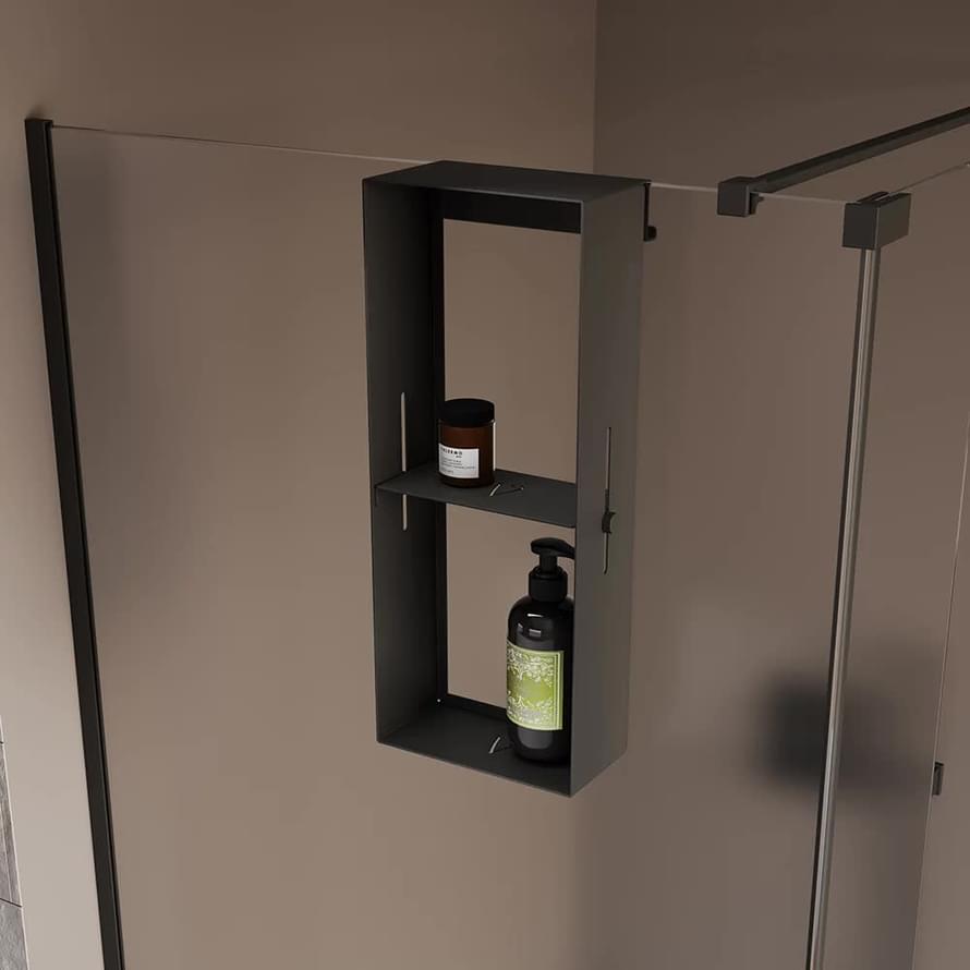 Плитка Veconi Grange Полка для душевого ограждения Grange черный матовый  поверхность матовая