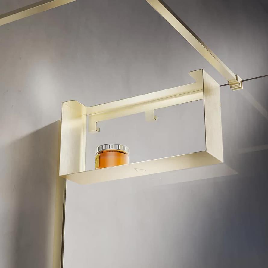 Плитка Veconi Loft Полка для душевого ограждения Loft золото брашированное  поверхность брашированная