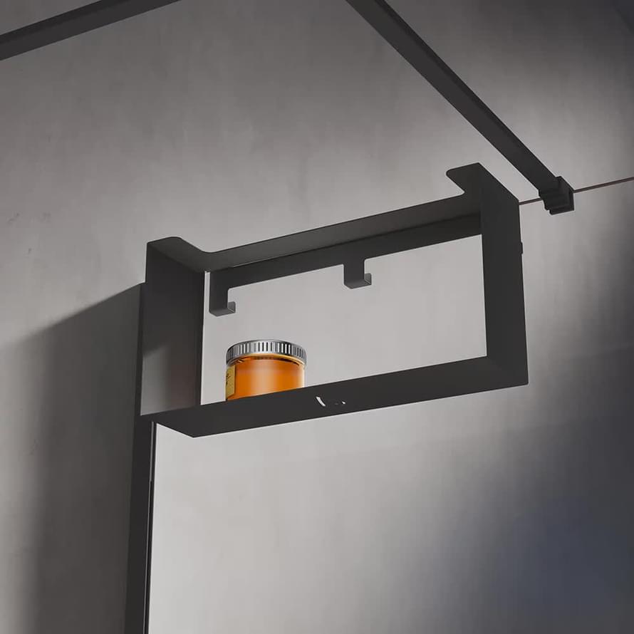 Плитка Veconi Loft Полка для душевого ограждения Loft черный матовый  поверхность матовая