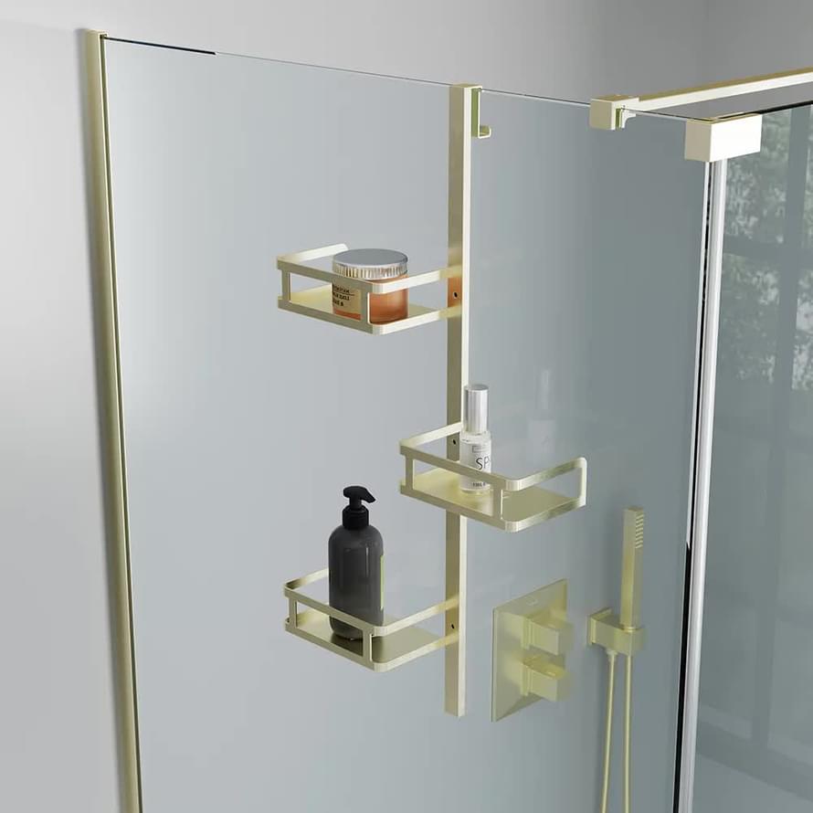 Плитка Veconi Moderno Полка для душевого ограждения Moderno золото брашированное  поверхность брашированная