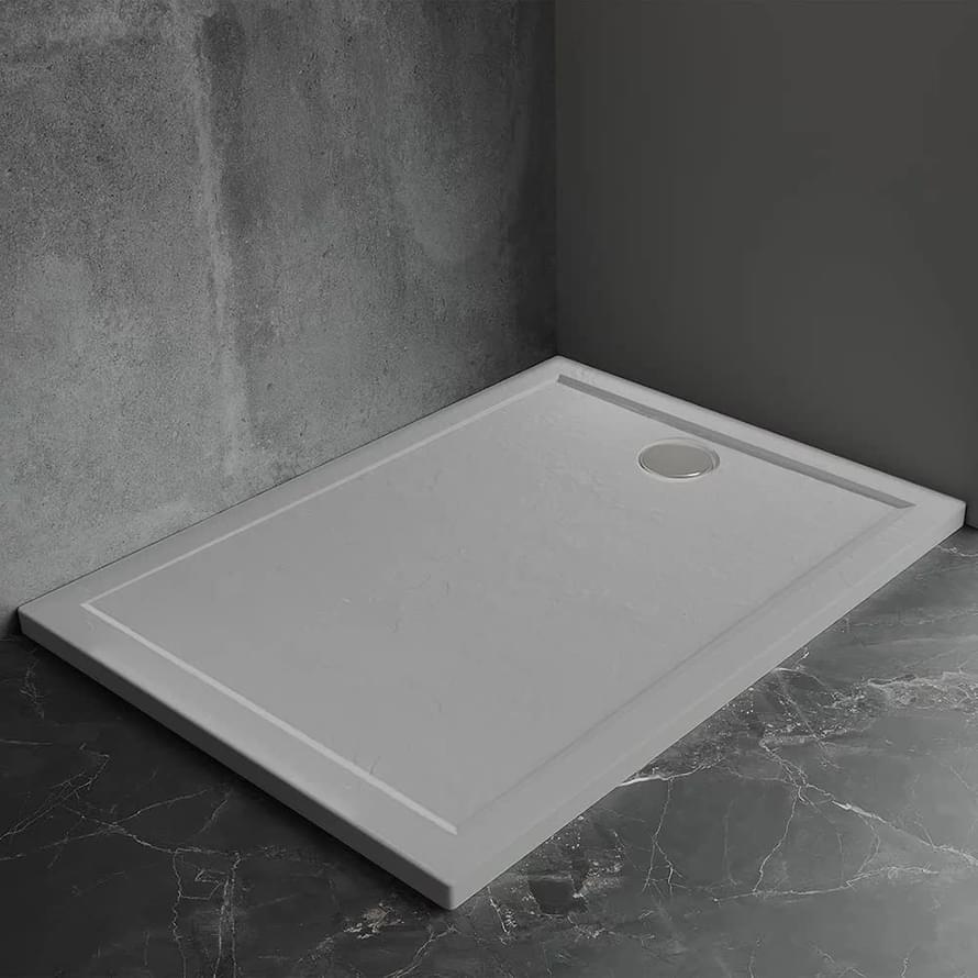 Плитка Veconi Pietra Душевой поддон прямоугольный Pietra G 1000х800 мм искусственный камень серый  поверхность матовая