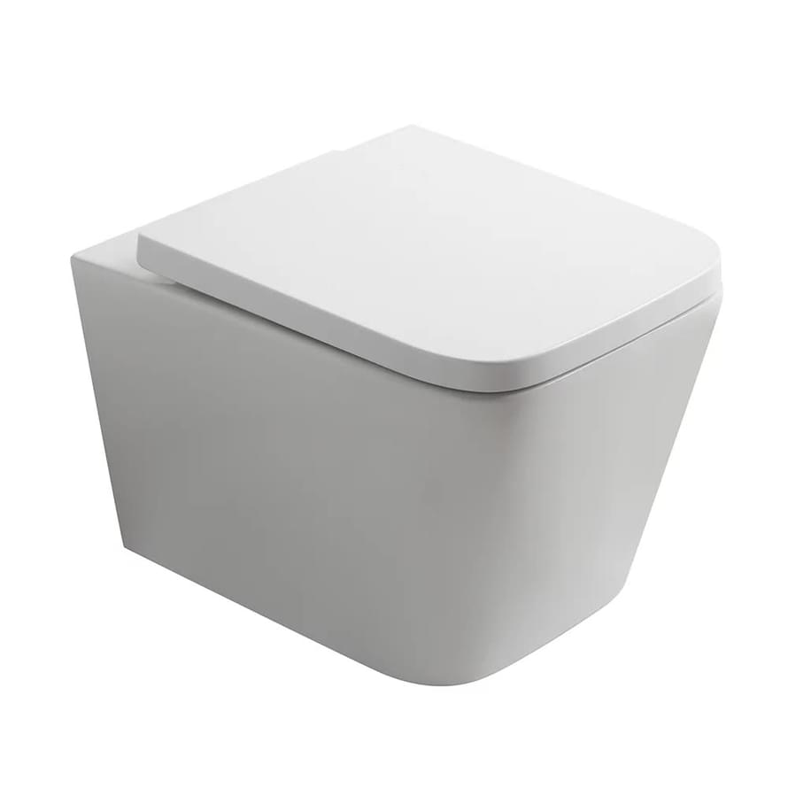 Плитка Veconi Pulo Унитаз подвесной безободковый Pulo смыв Торнадо сиденье с микролифтом белый  поверхность глянец