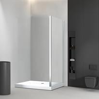 Плитка Veconi Rovigo Боковая фиксированная панель KP-01 880-910x1850 мм прозрачное стекло 5 мм профиль хром поверхность глянец