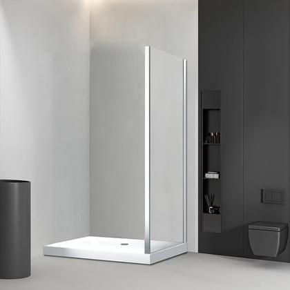 Плитка Veconi Rovigo Боковая фиксированная панель KP-03 1190-1210x1950 мм прозрачное стекло 6 мм профиль хром  поверхность глянец