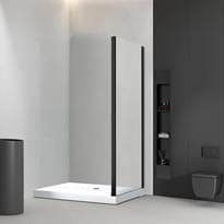 Плитка Veconi Rovigo Боковая фиксированная панель KP-03B 1190-1210x1950 мм прозрачное стекло 6 мм профиль черный матовый поверхность матовая