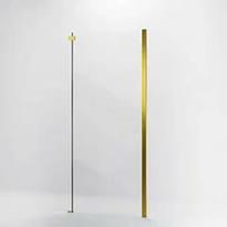 Плитка Veconi Rovigo Боковая фиксированная панель KP-06G 870-890x1950 мм прозрачное стекло 6 мм профиль золото брашированное поверхность брашированная