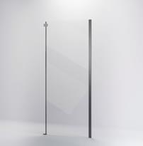 Плитка Veconi Rovigo Боковая фиксированная панель KP-06GR 870-890x1950 мм прозрачное стекло 6 мм профиль графит поверхность брашированная