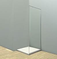 Плитка Veconi Rovigo Боковая фиксированная панель KP-07 795-810x1950 мм прозрачное стекло 6 мм профиль хром поверхность глянец