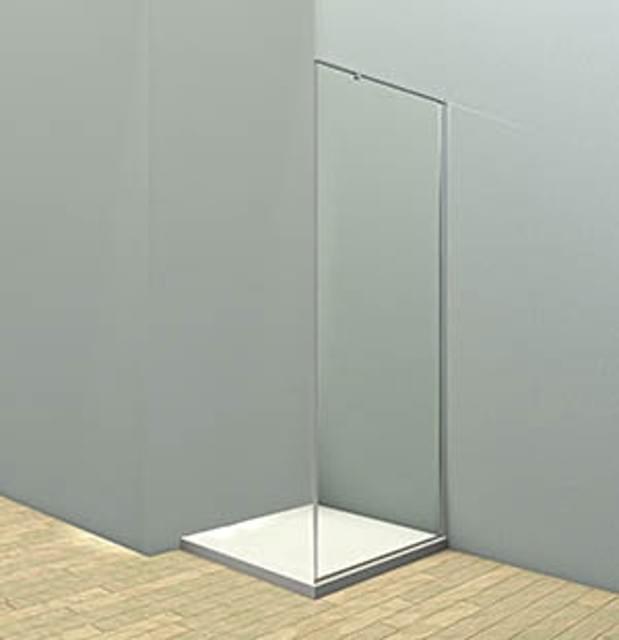 Плитка Veconi Rovigo Боковая фиксированная панель KP-07 995-1010x1950 мм прозрачное стекло 6 мм профиль хром  поверхность глянец