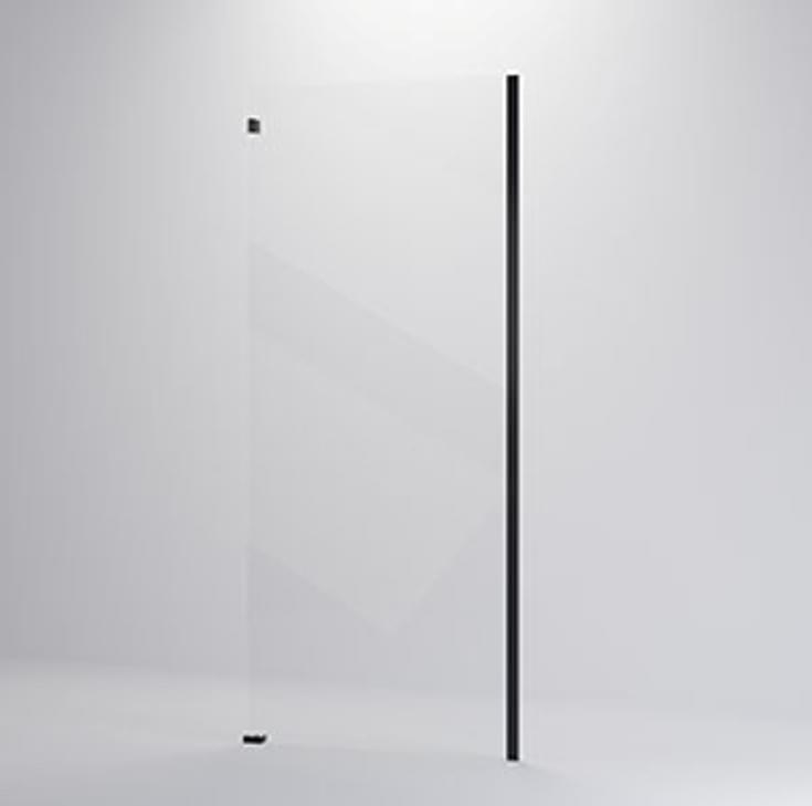 Плитка Veconi Rovigo Боковая фиксированная панель KP-11B 785-800x1950 мм прозрачное стекло 8 мм профиль черный матовый  поверхность матовая