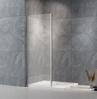 Плитка Veconi Rovigo Боковая фиксированная панель KP-12 695-705x1950 мм прозрачное стекло 6 мм профиль хром поверхность глянец