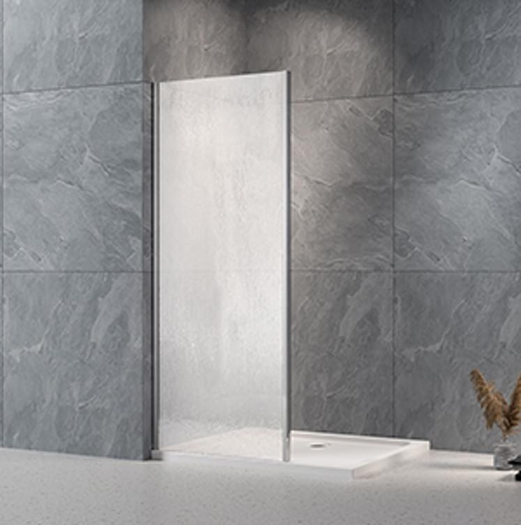 Плитка Veconi Rovigo Боковая фиксированная панель KP-12R 795-805x1950 мм стекло дождь 6 мм профиль хром  поверхность глянец