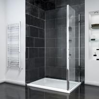 Плитка Veconi Rovigo Боковая фиксированная панель KP-14 780-800x1950 мм прозрачное стекло 6 мм профиль хром поверхность глянец