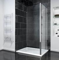 Плитка Veconi Rovigo Боковая фиксированная панель KP-14 Pear 980-1000x1950 мм стекло груша 6 мм профиль хром поверхность глянец