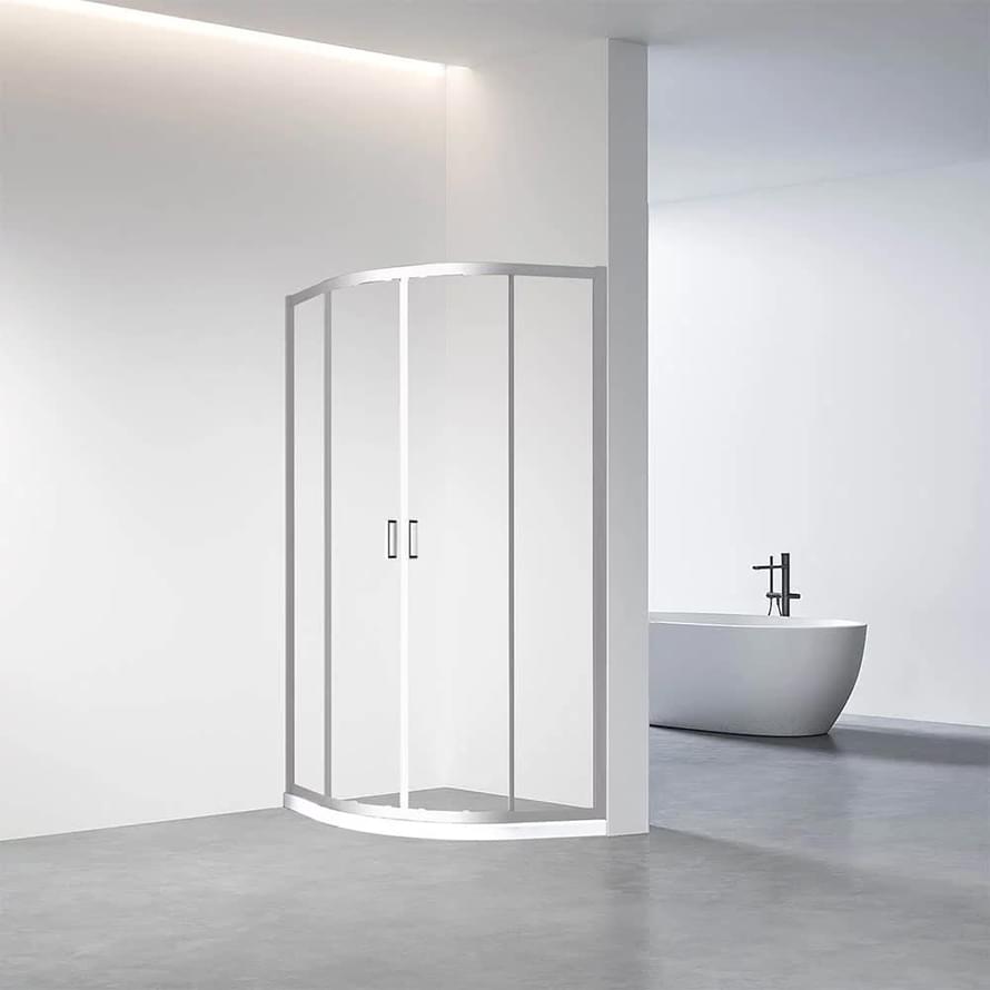 Плитка Veconi Rovigo Душевой угол раздвижной RV-01 980-1000x980-1000 мм прозрачное стекло 6 мм профиль хром  поверхность глянец