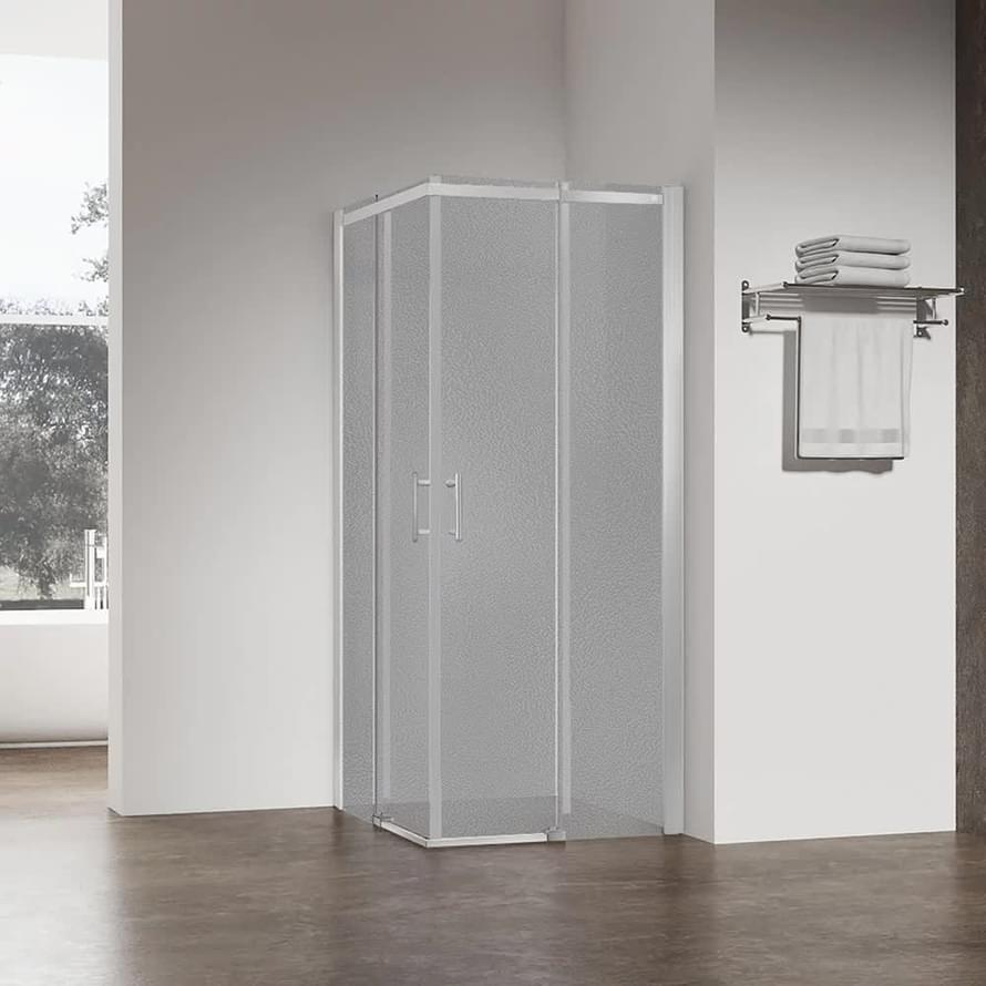 Плитка Veconi Rovigo Душевой угол раздвижной RV-50CH Pear 880-900x880-900 мм стекло груша 6 мм профиль хром  поверхность глянец