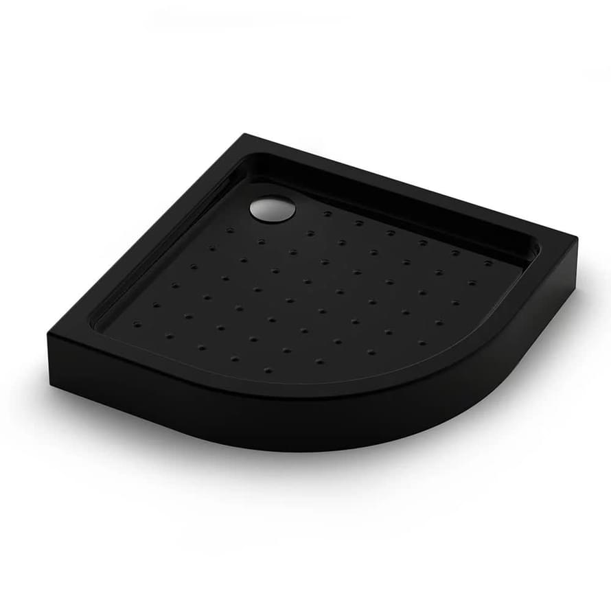 Плитка Veconi Tezeo Душевой поддон полукруглый TZ-51B 1000х1000 мм акрил черный  поверхность глянец