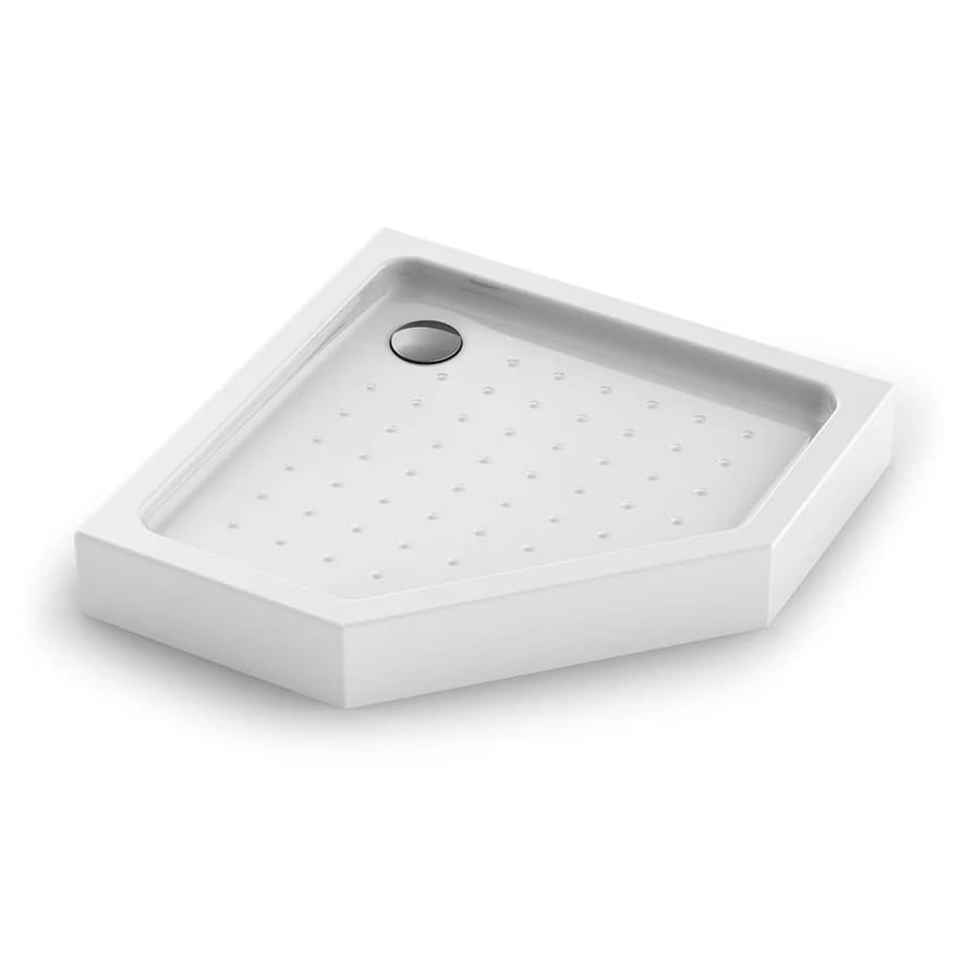 Плитка Veconi Tezeo Душевой поддон пятиугольный TZ-53 800х800 мм акрил белый  поверхность глянец