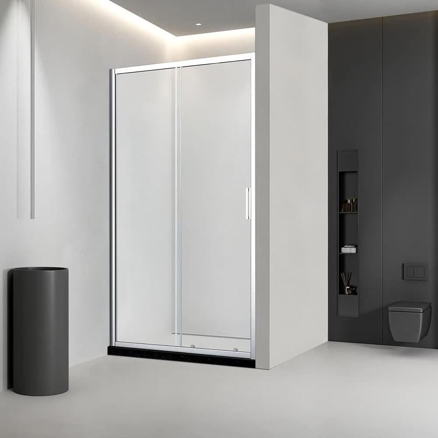 Плитка Veconi Vianno Душевая дверь раздвижная VN-46 1190-1230x1950 мм прозрачное стекло 6 мм профиль хром  поверхность глянец